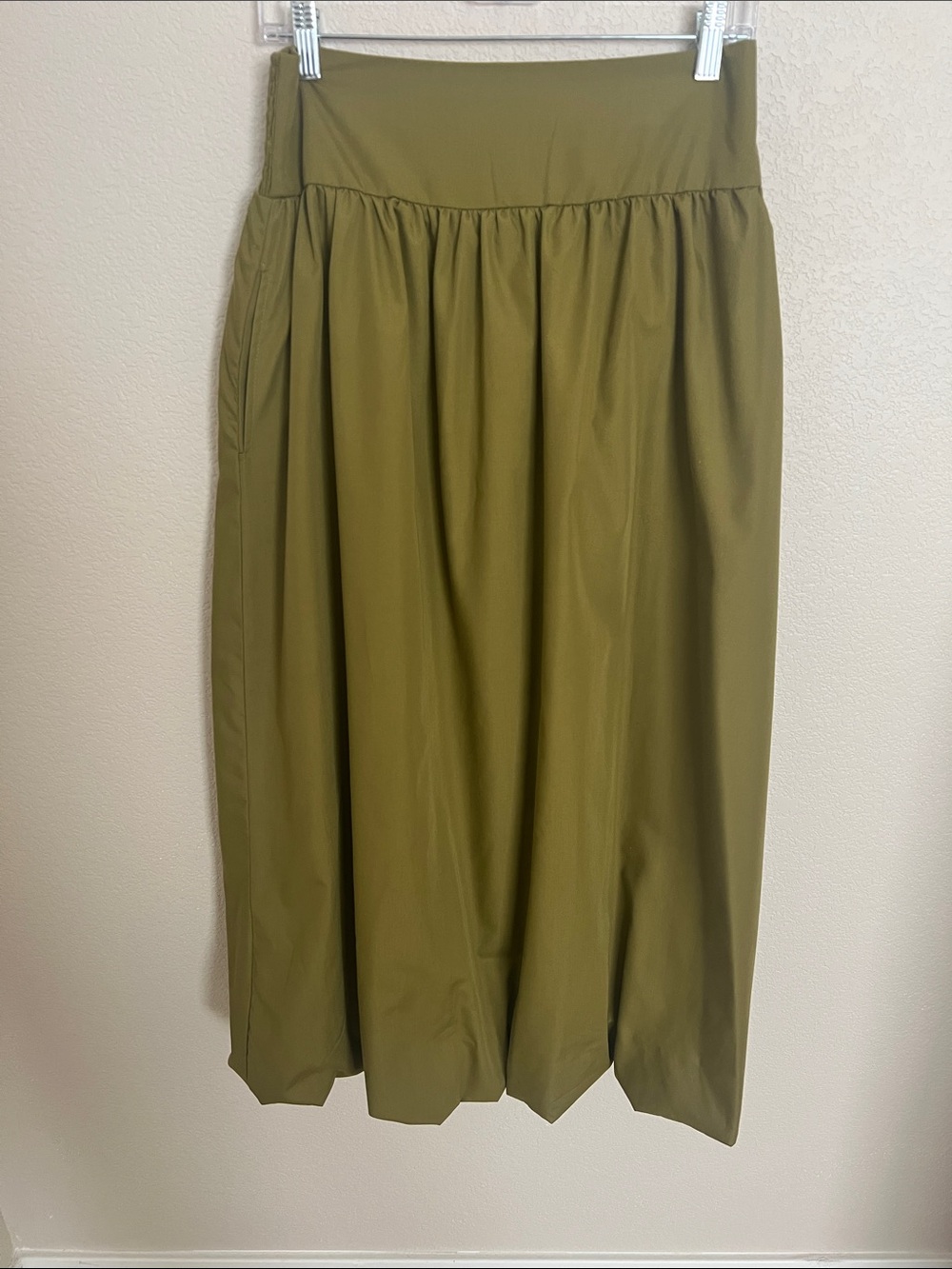 Olive Green Women’s Midi Bubble Skirt